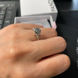 [Pandora] Rose Reminder 14k Gold halo Ring sz 50(5)